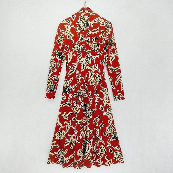 New Tanya Taylor Women's Red Thea Floral Fit and Flare Dress P5048 - Picture 5 of 10